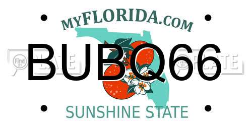 BUBQ66 Florida License Plate