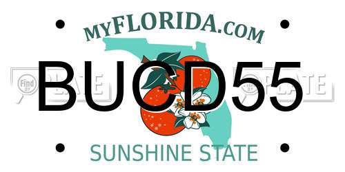 BUCD55 Florida License Plate