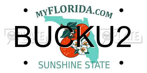 BUCKU2 Florida License Plate