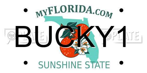 BUCKY1 Florida License Plate