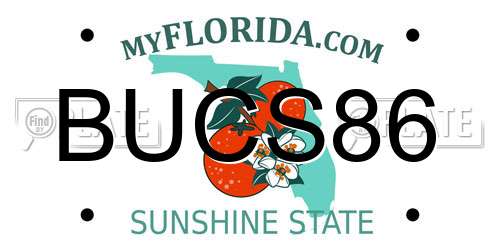 BUCS86 Florida License Plate