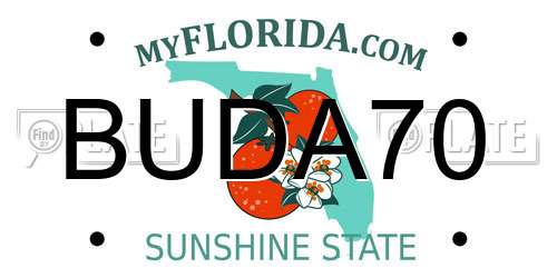 BUDA70 Florida License Plate