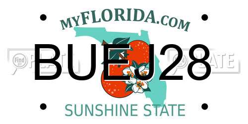 BUEJ28 Florida License Plate