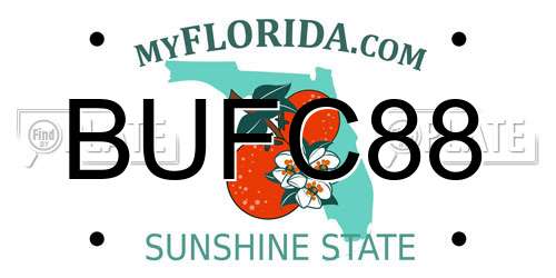 BUFC88 Florida License Plate