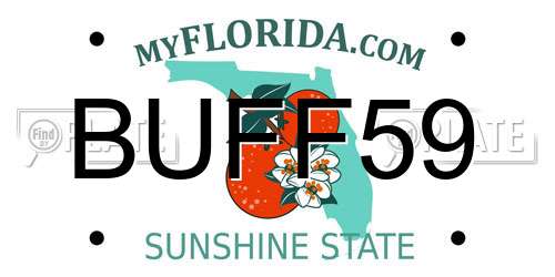 BUFF59 Florida License Plate