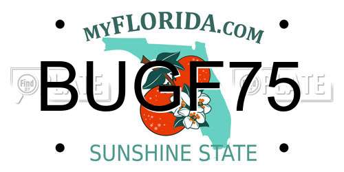 BUGF75 Florida License Plate