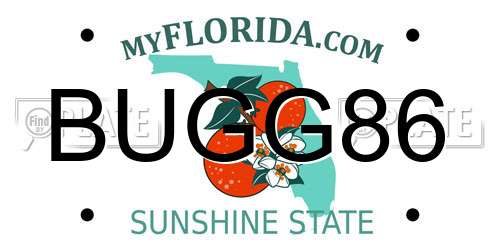 BUGG86 Florida License Plate