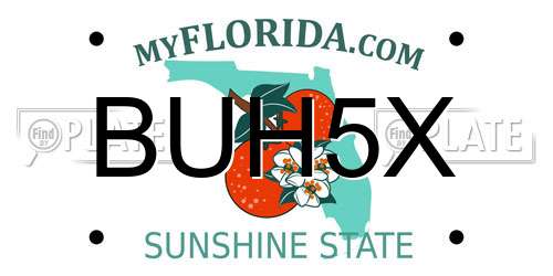 BUH5X Florida License Plate