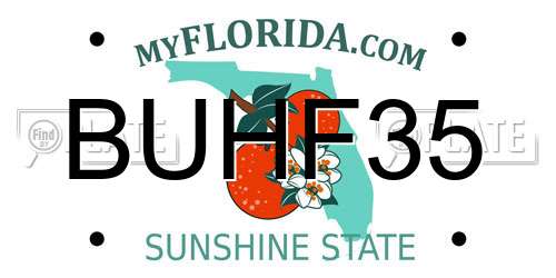 BUHF35 Florida License Plate