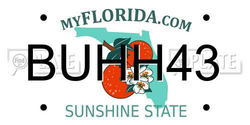 BUHH43 Florida License Plate