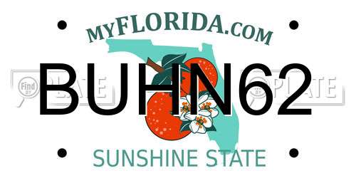 BUHN62 Florida License Plate