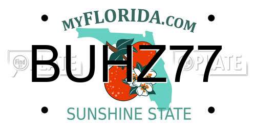 BUHZ77 Florida License Plate