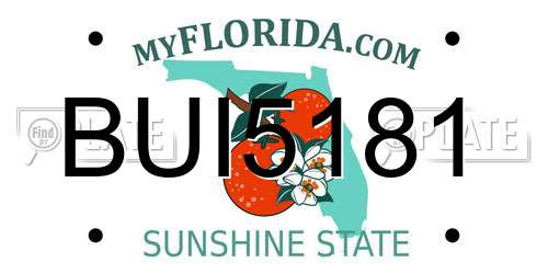 BUI5181 Florida License Plate