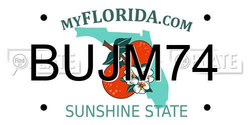 BUJM74 Florida License Plate
