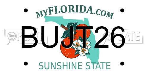 BUJT26 Florida License Plate