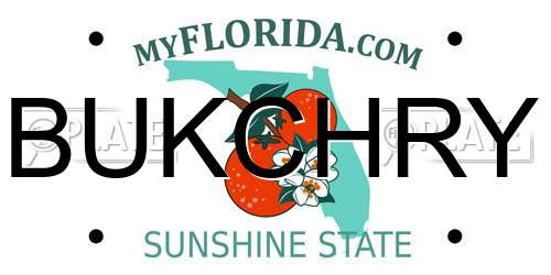 BUKCHRY Florida License Plate