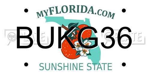 BUKG36 Florida License Plate