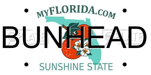 BUNHEAD Florida License Plate