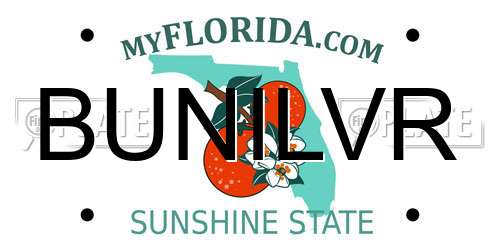 BUNILVR Florida License Plate