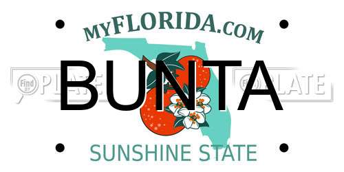 BUNTA Florida License Plate