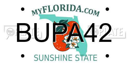 BUPA42 Florida License Plate
