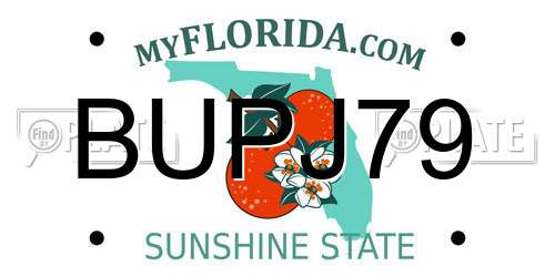 BUPJ79 Florida License Plate