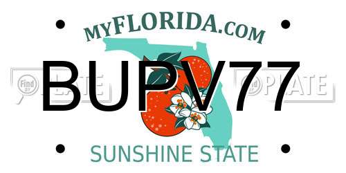 BUPV77 Florida License Plate