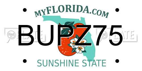 BUPZ75 Florida License Plate