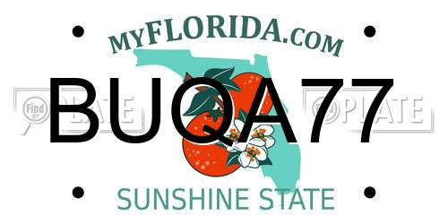 BUQA77 Florida License Plate