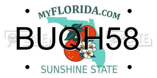 BUQH58 Florida License Plate