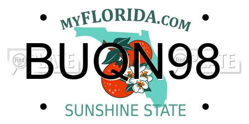 BUQN98 Florida License Plate