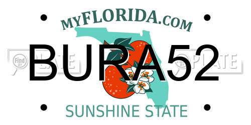 BURA52 Florida License Plate