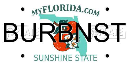 BURBNST Florida License Plate