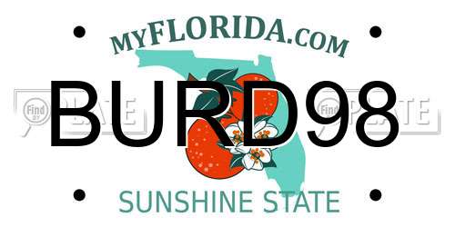BURD98 Florida License Plate