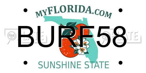 BURF58 Florida License Plate
