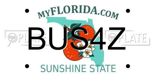 BUS4Z Florida License Plate