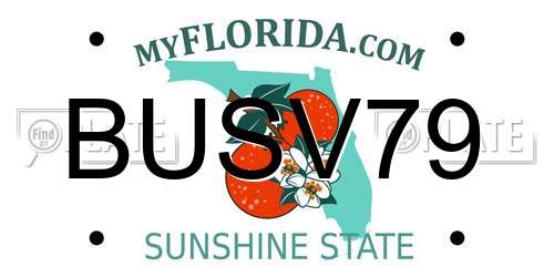 BUSV79 Florida License Plate