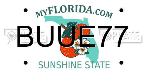 BUUE77 Florida License Plate