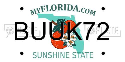 BUUK72 Florida License Plate