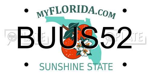 BUUS52 Florida License Plate