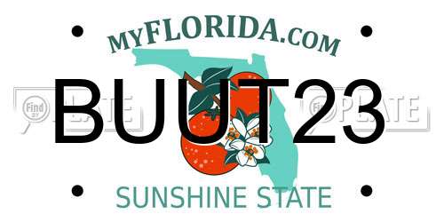 BUUT23 Florida License Plate