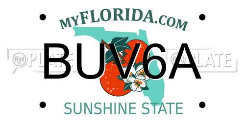 BUV6A Florida License Plate