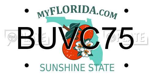 BUVC75 Florida License Plate