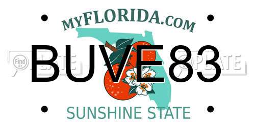 BUVE83 Florida License Plate