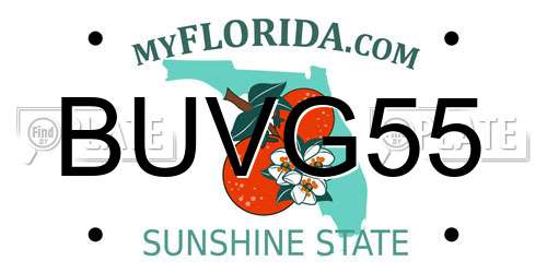 BUVG55 Florida License Plate