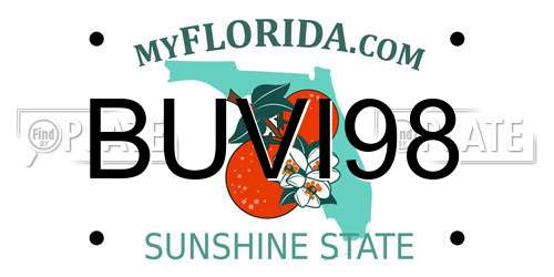 BUVI98 Florida License Plate