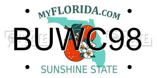 BUWC98 Florida License Plate