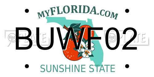 BUWF02 Florida License Plate