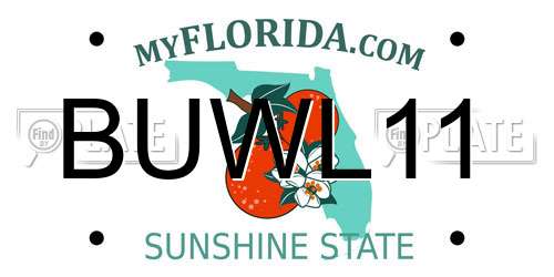 BUWL11 Florida License Plate