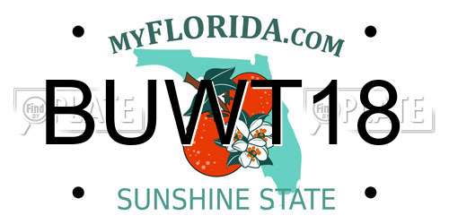 BUWT18 Florida License Plate
